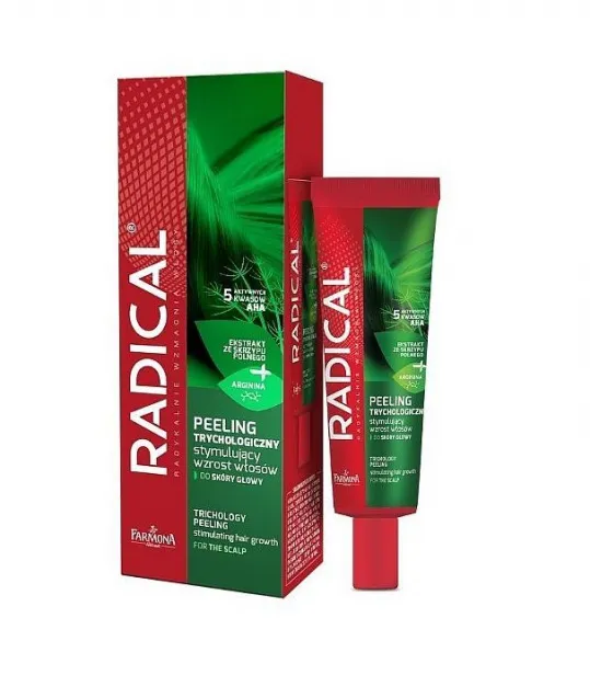 Peeling trychologiczny do skóry głowy stymulujący wzrost włosów, Radical/Farmona 16 zł
