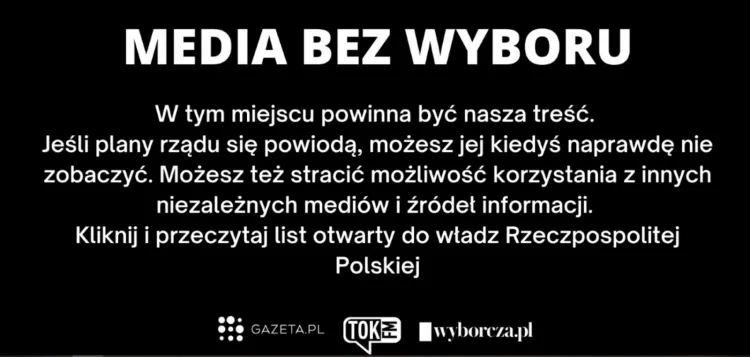 Tak od rana w środę wyglądały strony głównych portali informacyjnych.