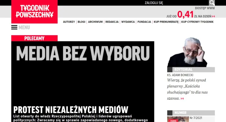 Tak od rana w środę wyglądały strony głównych portali informacyjnych.