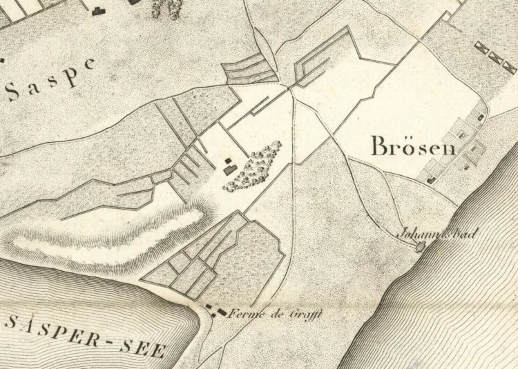 Fragment francuskiej mapy okolic Gdańska z 1814 r.