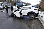 Skutki porannego wypadku na Chwarznieńskiej.