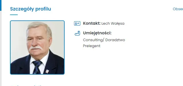 Prezydent Wałęsa zamieścił ogłoszenie o poszukiwaniu zatrudnienia.