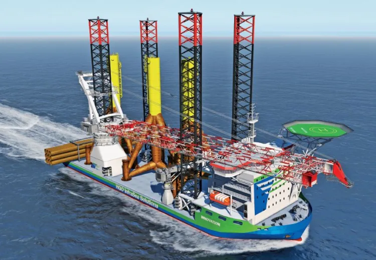 Statek budowany przez Crist SA będzie obsługiwał cały proces instalacji farm wiatrowych od załadunku turbin oraz masztów, po ich instalację w miejscu przeznaczenia.