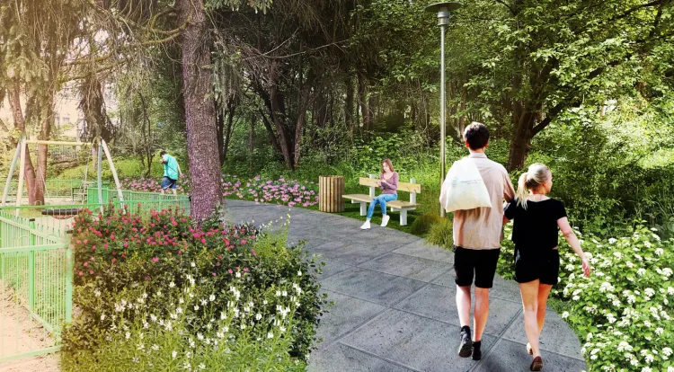 Wśród projektów nie brakuje pomysłów na zazielenienie dzielnic. To jeden z nich: Międzypokoleniowy Park Rekreacji na ul. Stolemów.