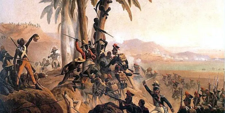 Bitwa na San Domingo na obrazie Januarego Suchodolskiego. 