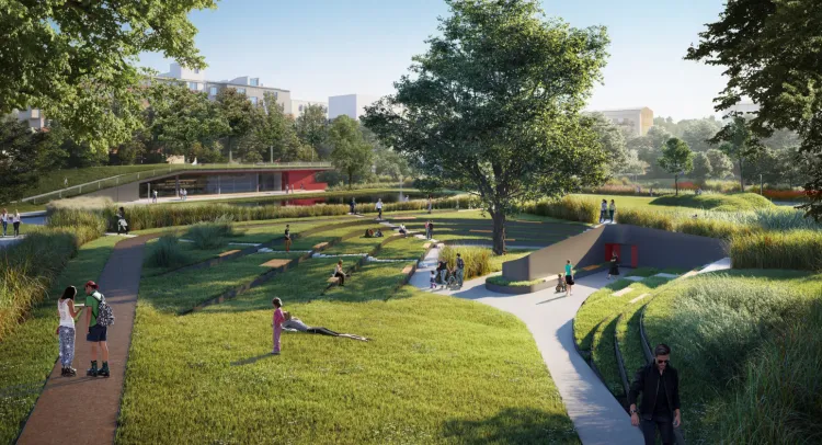 Za projekt całości parku Centralnego odpowiada pracownia Arch Deco. Na wizualizacjach elementy trzeciej części inwestycji.