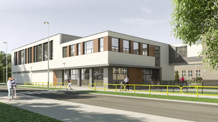 Nowy budynek i zmiany w szkole zaprojektowała gdyńska pracownia CKK Architekci.