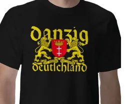 Koszulki z gdańskim herbem i napisem Danzig Deutschland.