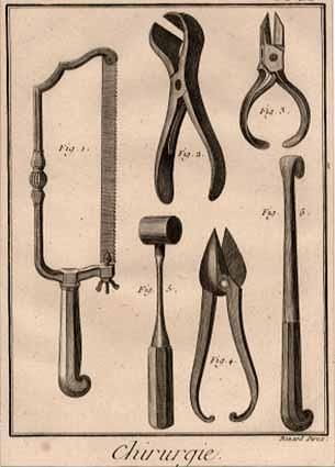Narzędzia chirurgiczne z epoki.