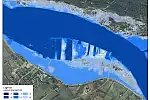 Dane ze skaningu laserowego są wykorzystane do mapy zagrożenia przeciwpowodziowego, która pokazuje jak zalane byłyby tereny Wiślinki i Wyspy Sobieszewskiej 