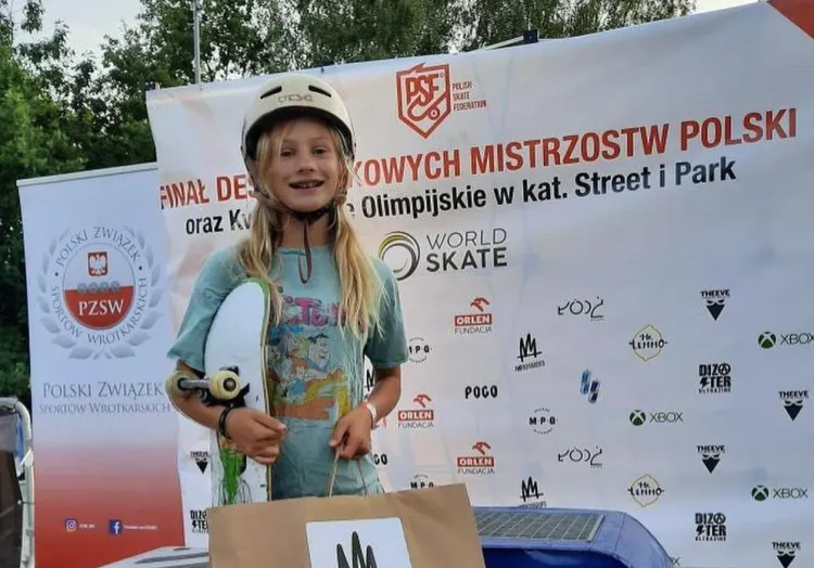 Marcela Dętkoś w sierpniu została wicemistrzynią Polski w jeździe na deskorolce w kategorii Park, choć była najmłodszą z pięciu finalistek. 