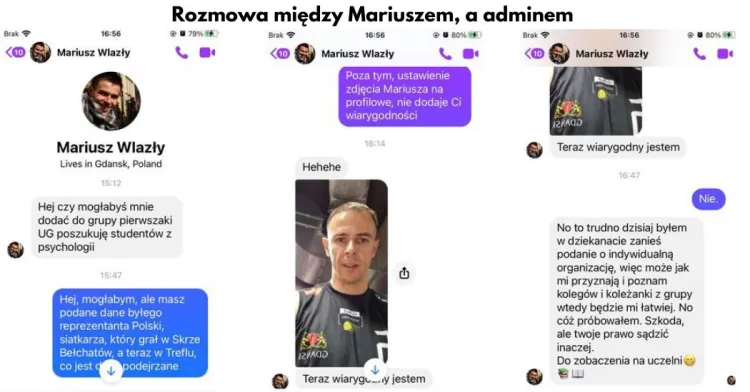 Rozmowa Mariusza Wlazłego z administratorem.