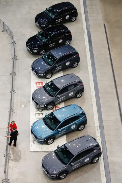 Hyundaie Kona podczas meczu siatkarzy Trefla Gdańsk.