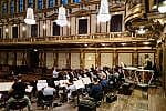 Orkiestra Polskiej Filharmonii Kameralnej Sopot podczas próby w Großer Musikvereinssaal. Z uwagi na rygorystyczne prawa autorskie nie możemy publikować zdjęć z koncertu. 