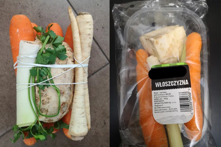 Po co pakować warzywa w plastikowy pojemnik, a następnie w folię, skoro można sprzedawać je i bez tego?