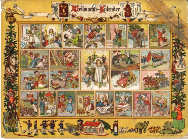 Pierwotny kalendarz adwentowy zaprojektowany przez Gerharda Langa.