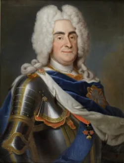 Portret króla Augusta II Wettina. Obraz pędzla Louisa de Silvestre.