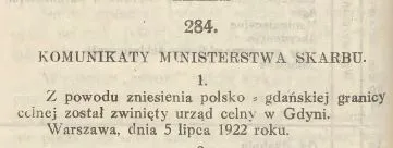 Dz. Urz. Ministerstwa Skarbu nr 18/1922 poz. 284