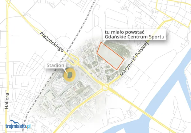 Gdańskie Centrum Sportu miało powstać w pobliżu nowo powstających osiedli w Letnicy. 