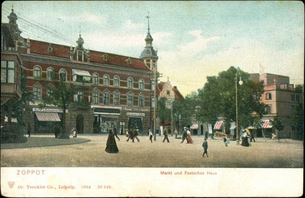 Dzisiejszy plac Konstytucji 3 Maja w Sopocie, na zdjęciu z 1904 r.