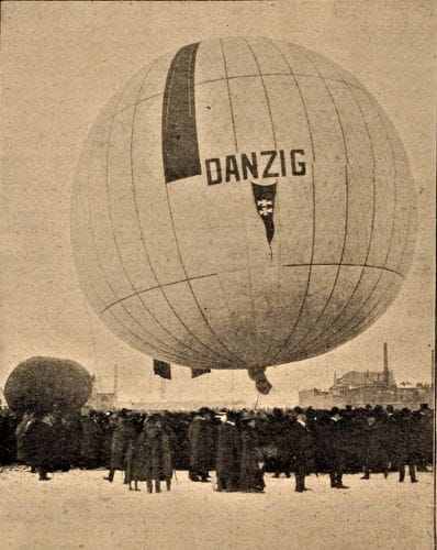 Balon "Gdańsk" ("Danzig") tuż przed pierwszym startem, 23 stycznia 1910 r. 
