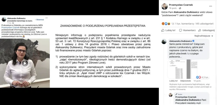 Minister edukacji publikuje zawiadomienie, jakie złożył do prokuratury.