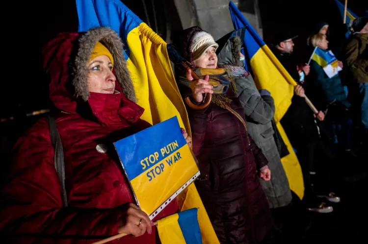 W Gdańsku, 16 lutego, odbył się protest przeciwko agresywnej polityce Rosji wobec Ukrainy.