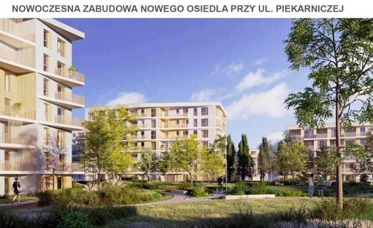 Wstępna koncepcja możliwej zabudowy przy ul. Piekarniczej na terenie Euro Stylu.