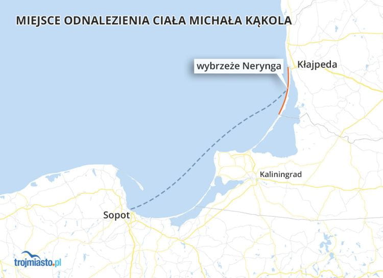 Media litewskie o odnalezieniu ciała niezidentyfikowanego mężczyzny informowały w listopadzie 2021 r. Zwłoki znaleziono na wybrzeżu Nerynga, nieopodal Kłajpedy.