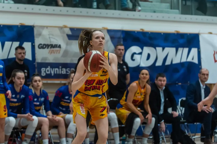 VBW Arka Gdynia rozpoczęła półfinał play-off od przegranej w Lublinie. Na zdjęciu Magdalena Szymkiewicz, która miała najlepszy wskaźnik tzw. efektywności gry w drużynie.  
