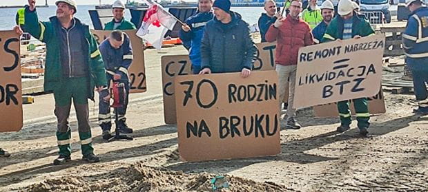 W ub. tygodniu pod siedzibą Bałtyckiego Terminala Zbożowego protestowali pracownicy.