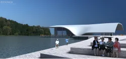Projekt koncepcyjny części restauracyjnej zespołu nadwodnego w Bornym Sulinowie.