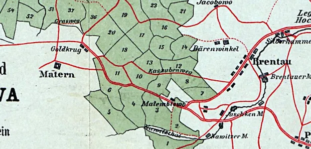 Kassubenweg na mapie z 1882 r.