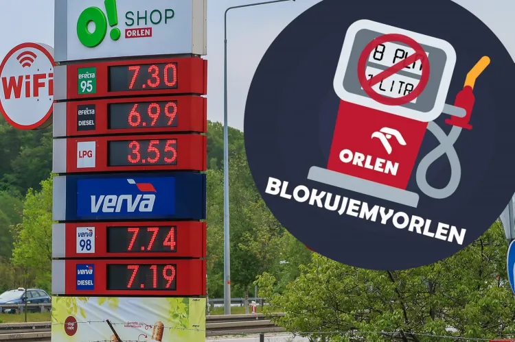 Kierowcy zablokują ponad 100 stacji Orlenu w Polsce. Ceny paliw na pylonie z 24 maja 2022 roku. 