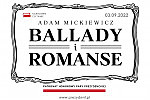 Narodowe Czytanie odbywa się w tym roku po raz jedenasty. Tym razem czytamy "Ballady i romanse" Adama Mickiewicza.