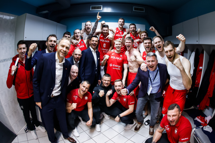 Reprezentacja Polski koszykarzy po zwycięstwie nad Chorwacją 87:79.