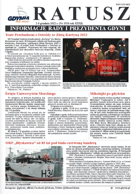 "Ratusz" to 20-stronicowe pismo, ukazujące się zarówno w wersji papierowej, jak i elektronicznej, zawierające - jak określono w podtytule - "informacje i rady prezydenta Gdyni". 