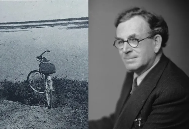 Bernard Newman i jego towarzysz podróży - rower Dżordż. 