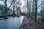 Ulica Abrahama oraz (po prawej) planowana strefa buforowa przy wejściu do Trójmiejskiego Parku Krajobrazowego