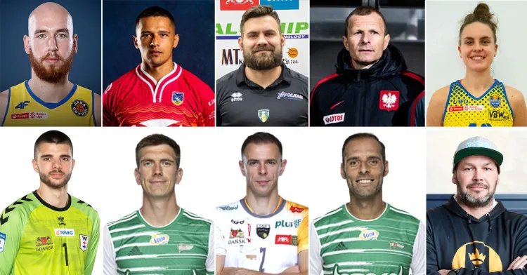 Nominowani w plebiscycie na Najlepszego Ligowca Roku 2022 w Trójmieście: (górny rząd od lewej): Adrian Bogucki, Robert Olszewski, Grzegorz Buczek, Grzegorz Witt, Julia Niemojewska, (dolny rząd od lewej): Miłosz Wałach, Michał Nalepa, Mariusz Wlazły, Flavio Paixao, Eryk Jóźwiak. 