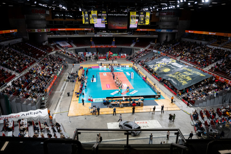 Ergo Arena podczas meczu siatkarskiego Trefla Gdańsk. Część swoich spotkań rozgrywają tu także koszykarze Trefla Sopot.