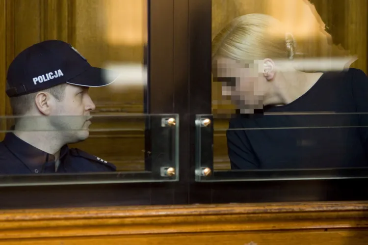 Katarzyna P. w Sądzie Okręgowym w Gdańsku podczas procesu dotyczącego Amber Gold.