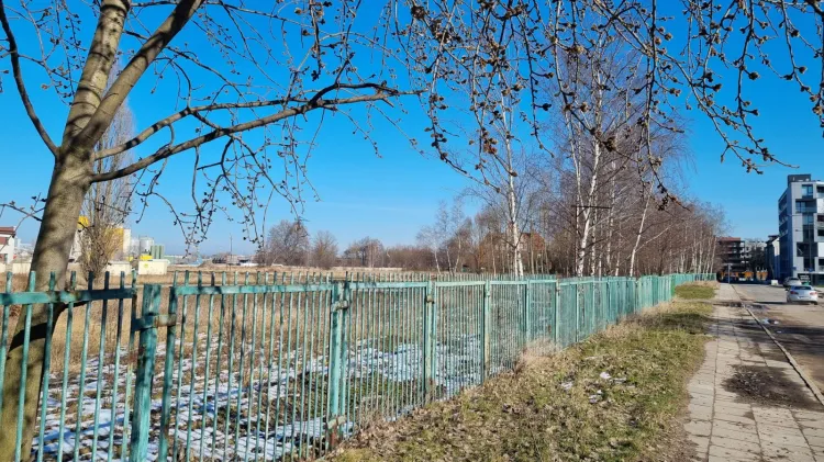 Teren wzdłuż ul. Stępkarskiej. Deweloperzy czekają na wydanie pozwolenia na budowę. 