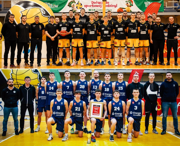 Trefl 1LO Sopot (u góry) zajął 4., a Gdyńska Akademia Koszykówki - 8. miejsce na mistrzostwach Polski koszykarzy do lat 19.
