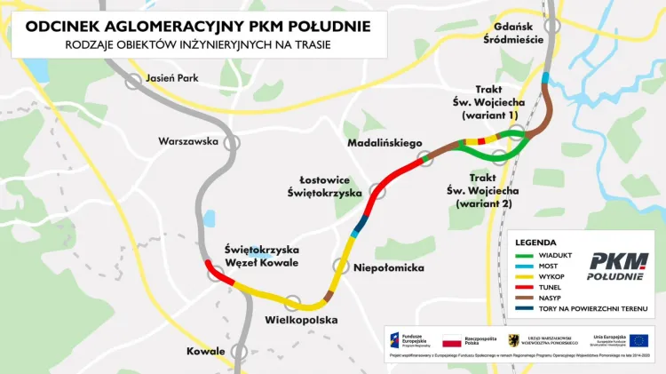 W ramach PKM Południe powstanie 6 przystanków, tunele i wiadukty. 