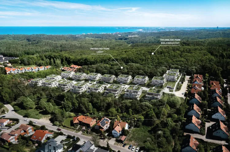 Inwestycja Bernadovo to nie tylko "jedna z najbardziej unikatowych lokalizacji w Trójmieście czy nawet Polsce". Tereny zielone, w tym prywatny las, stanowią aż 70 proc. powierzchni działki.