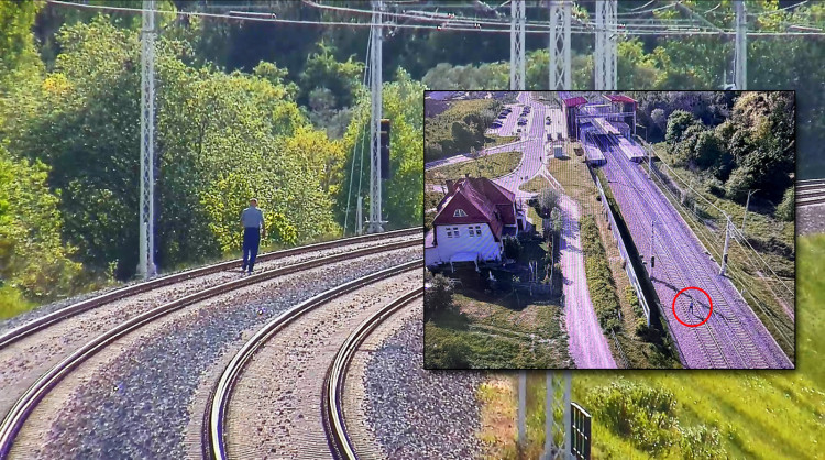 Mężczyzna wybrał się na spacer po torach PKM. Po drodze zignorował prośby i ostrzeżenia operatora monitoringu, który dojrzał go na jednej z 400 kamer zainstalowanych wzdłuż linii kolejowej.