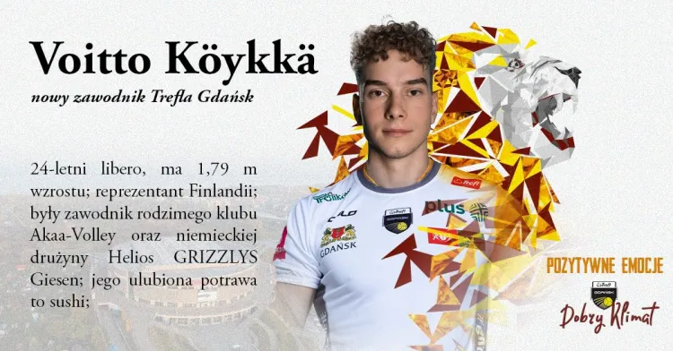 Voitto Koykka będzie reprezentował Trefl Gdańsk w sezonie 2023/24.