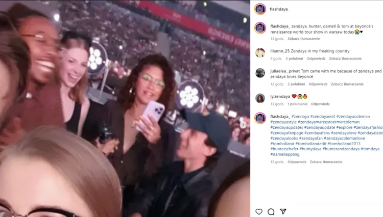 Zendaya i Tom Holland wzięli udział we wtorkowym koncercie Beyonce w Warszawie. Fani wierzą, że para przyjedzie też na Open'era. 