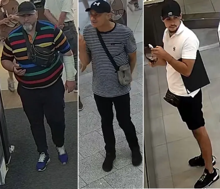 Policjanci z Redłowa szukają tych trzech mężczyzn, by zapytać ich o kradzieże okularów i użycie skopiowanej karty kredytowej.